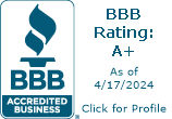 Better Business Bureau A+ Rating as of 4/17/2024