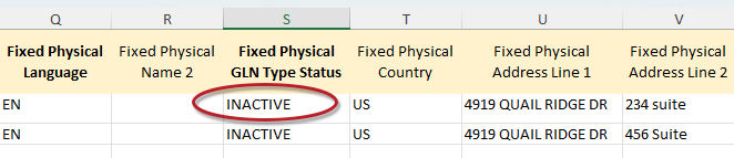 Type Inactive in the GLN Type Status column