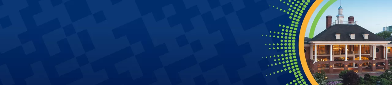 Blue background with barcode and a picture of Gaylord Opryland Resort & Convention Center in Nashville