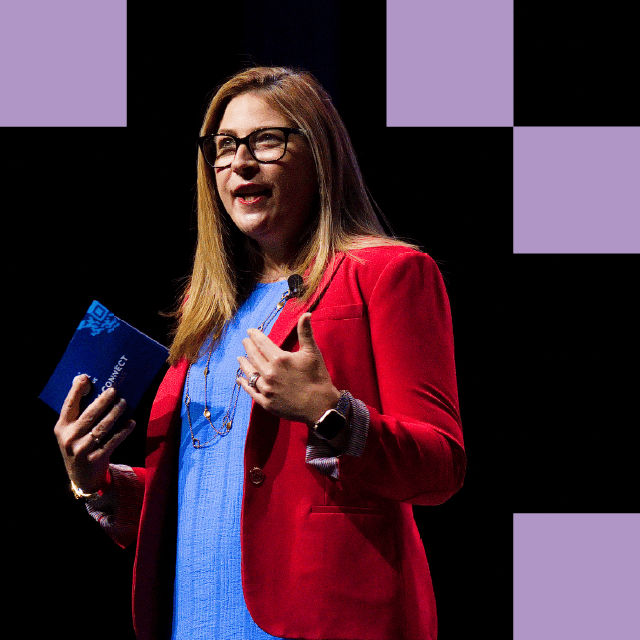 GS1 Connect speaker on stage