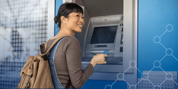 Woman at ATM