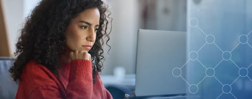 A person viewing account information on computer