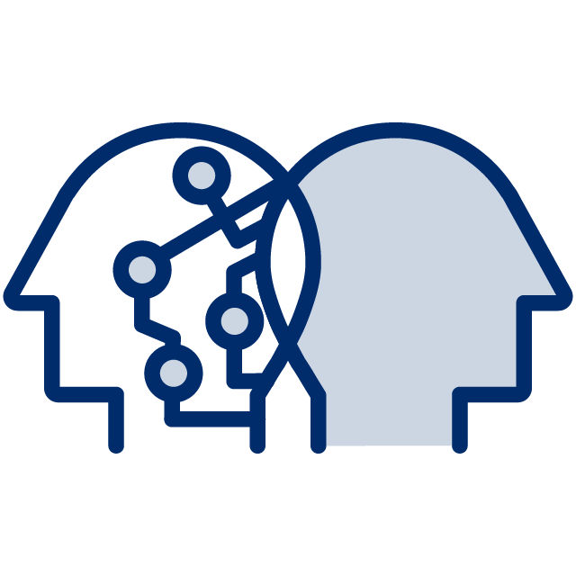 Two heads overlapping icon