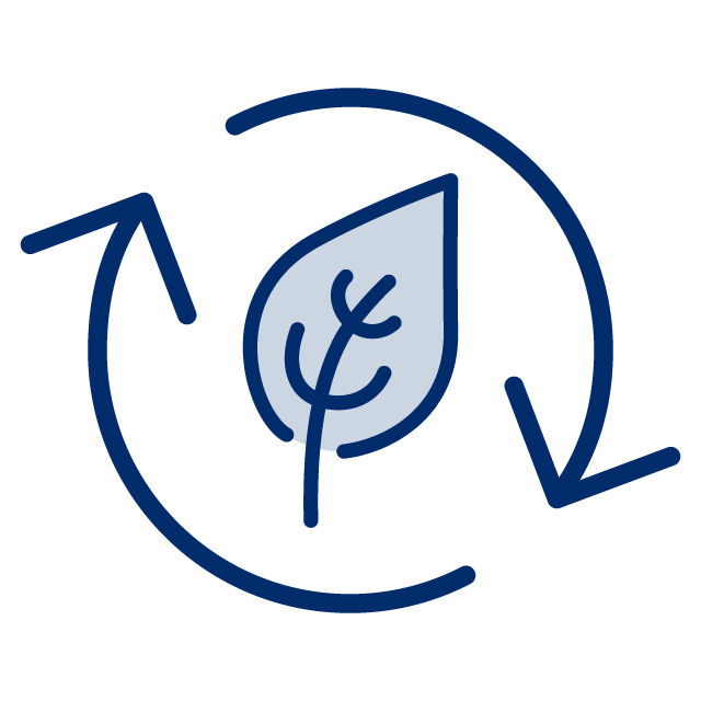 Leaf with circular arrows icon
