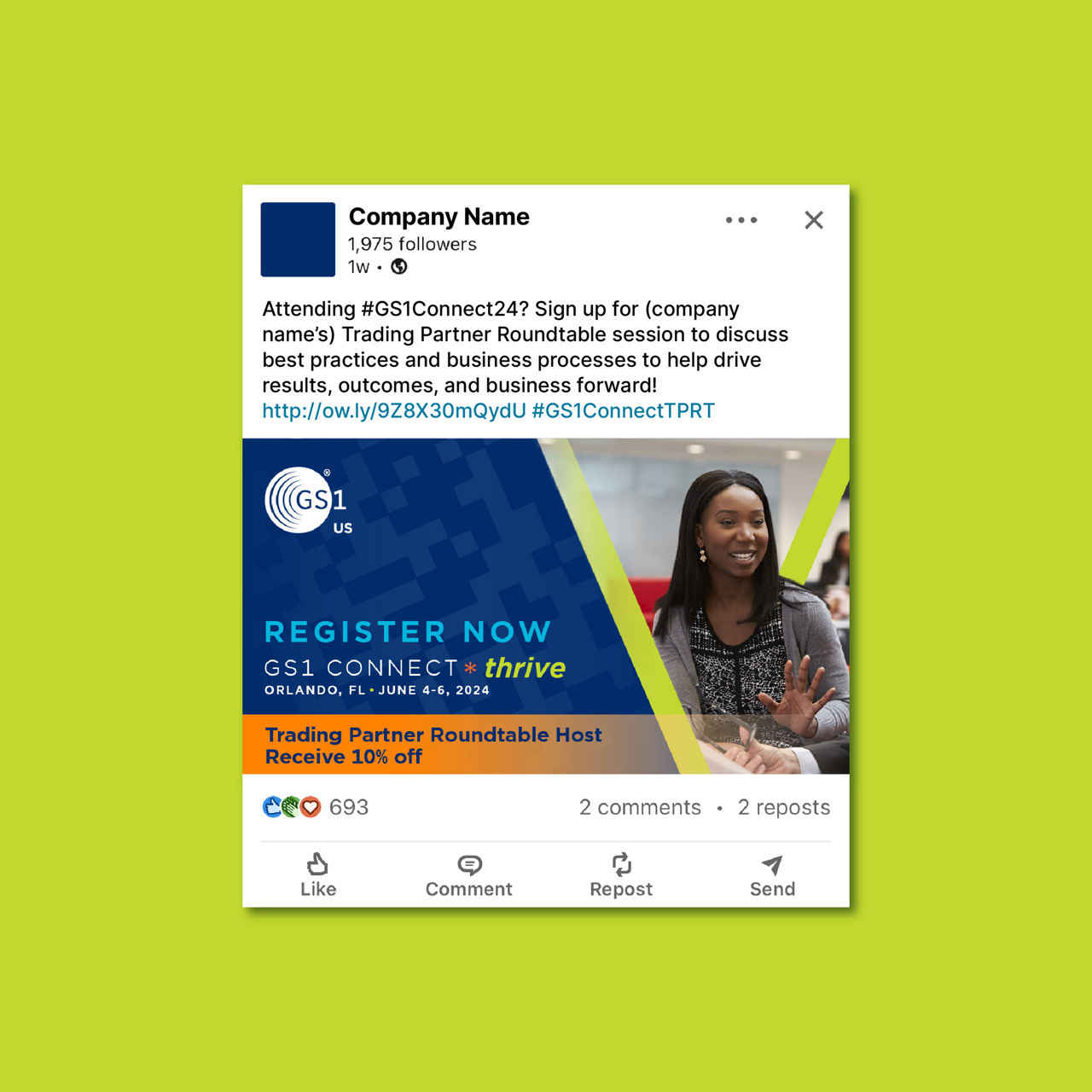 GS1 Connect Social Post Example