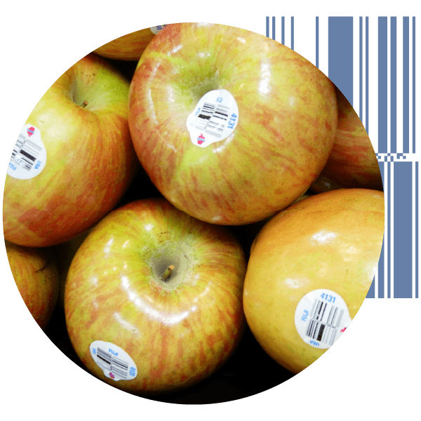 Apples with databar sticker