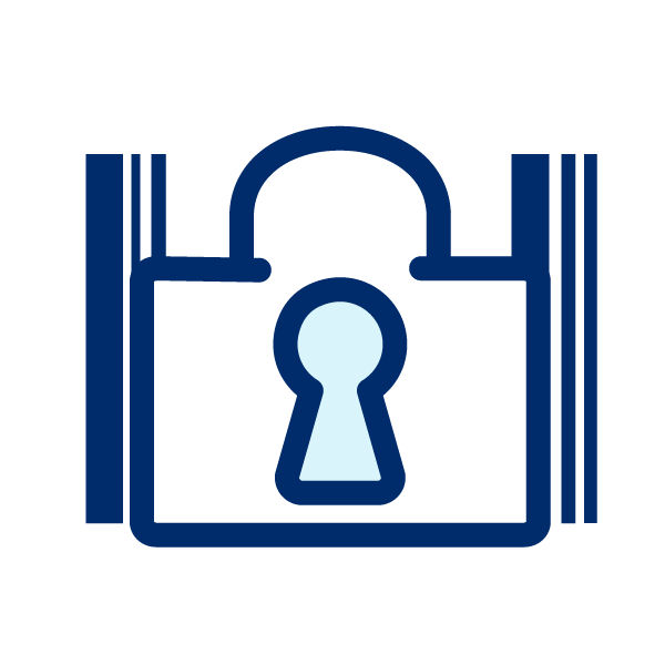 Lock icon with barcode lines