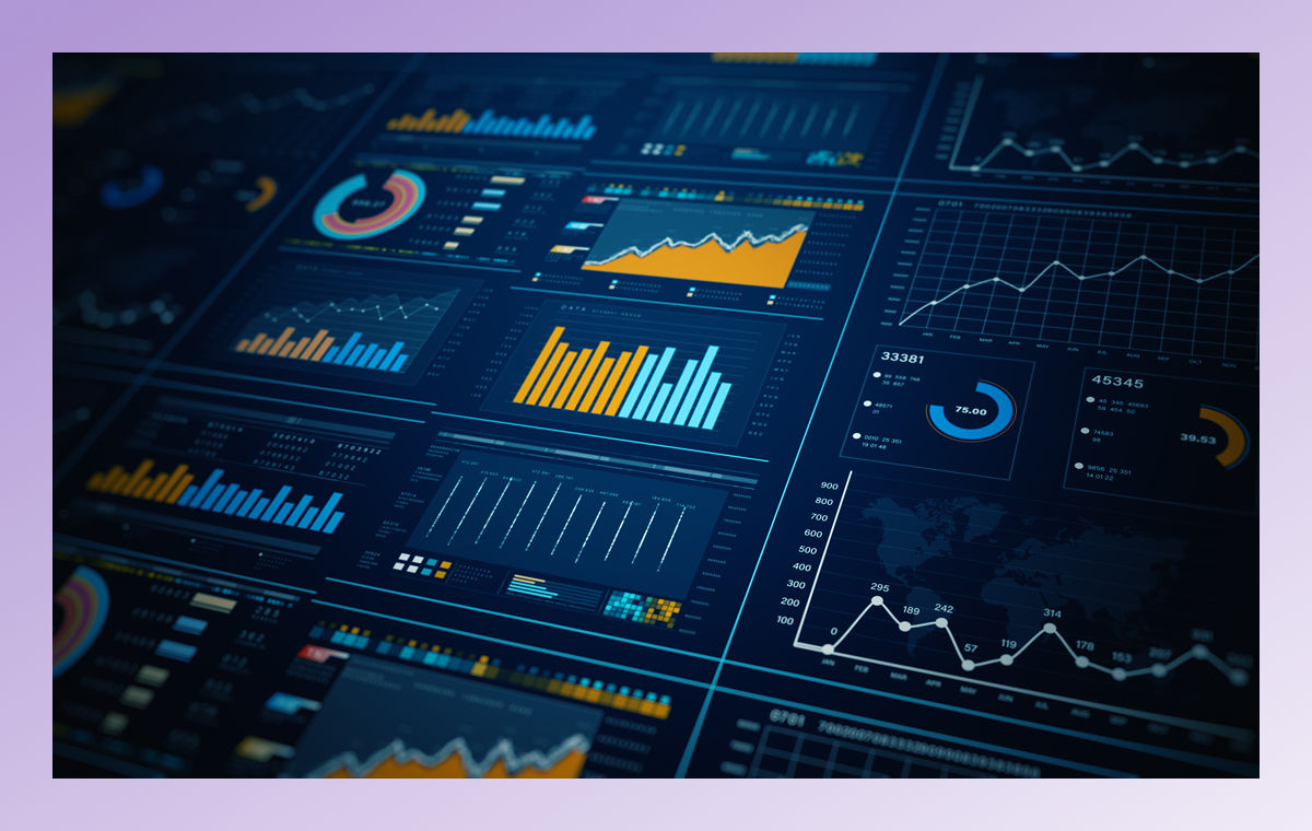close in view of data and statistic charts