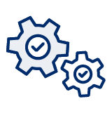 icon of gears with checkmarks