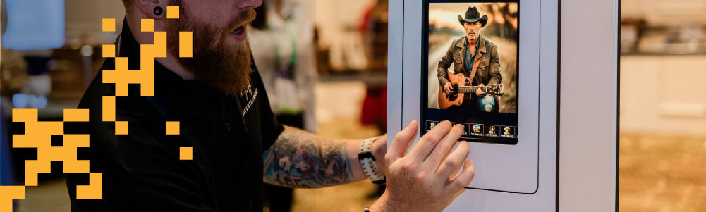 Portrait parlor at GS1 Connect Conference where attendees are able to take headshots