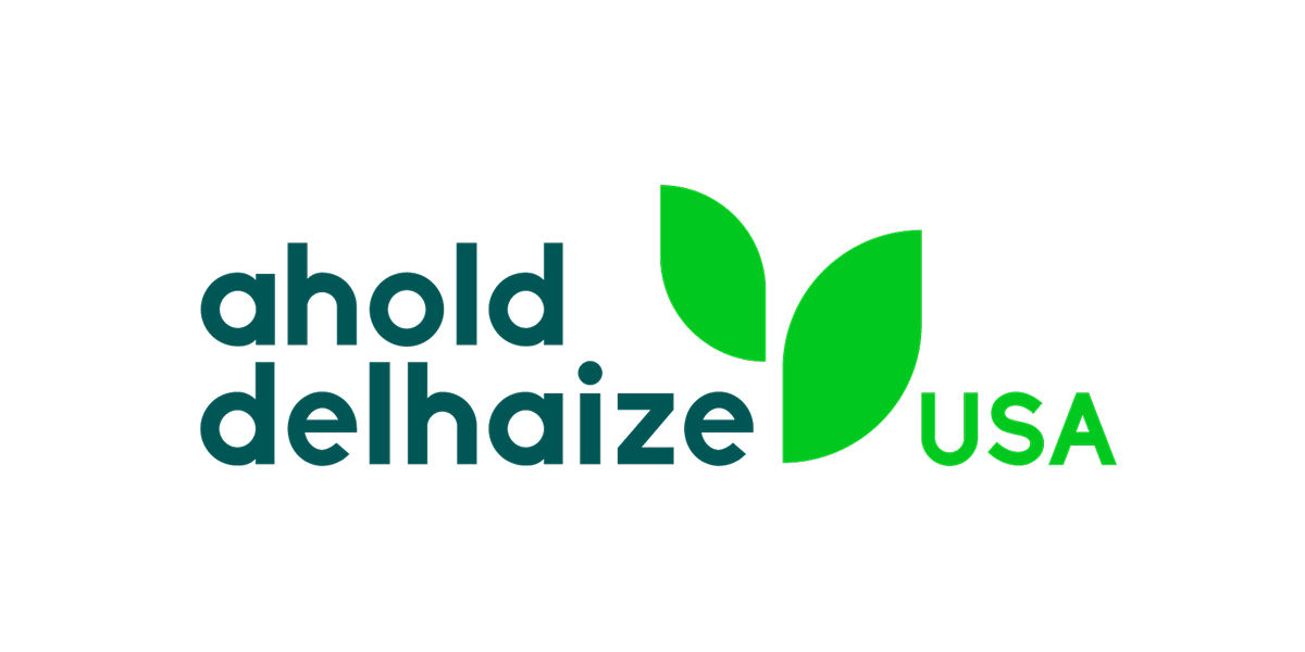 Logo for ahold delhaize usa with leaf illustration