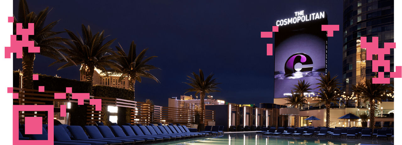 The Cosmopolitan Hotel with 2D pattern overlay