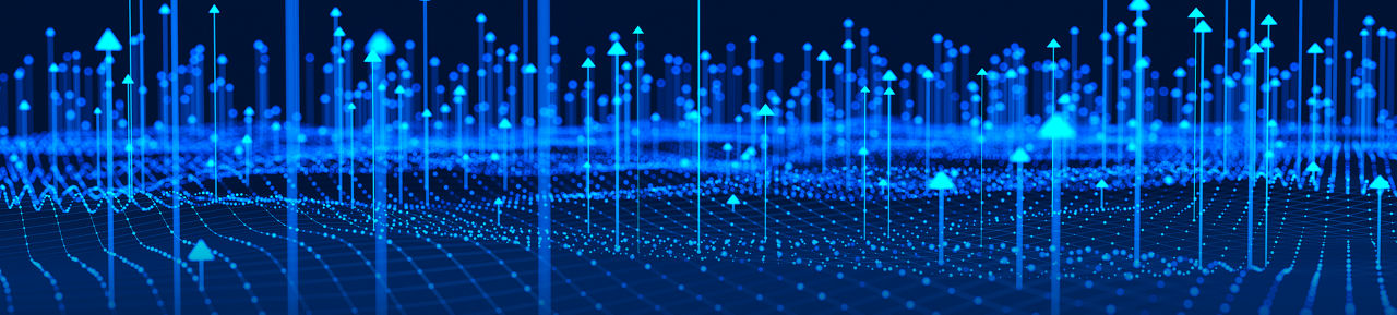 Picture of a large three-dimensional map of data points 