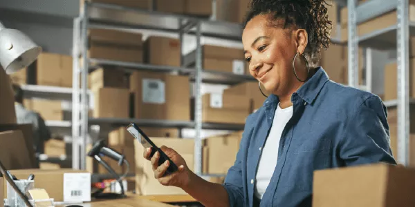 Small business owner assigning GTINs to products