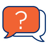 Question mark in chat bubble icon