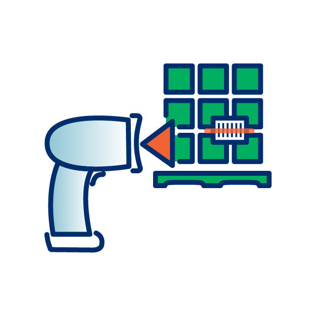 Illustration of scanner scanning palette