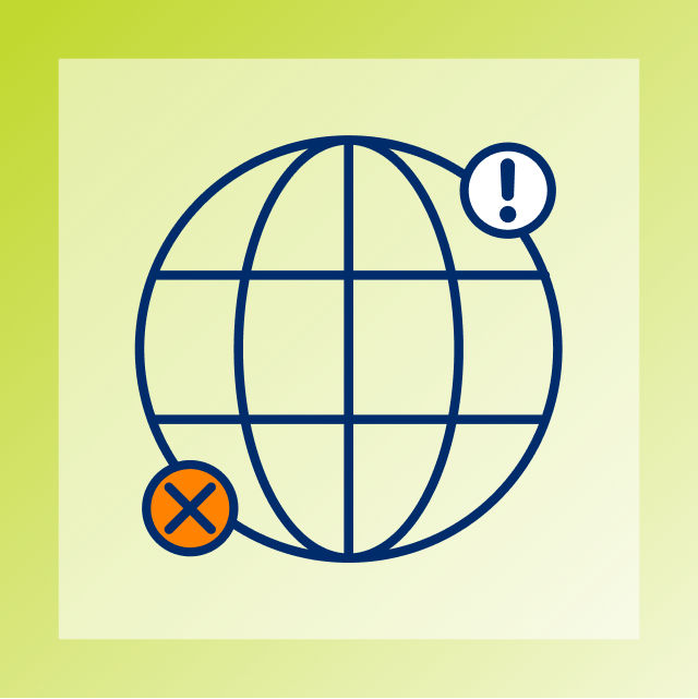 Graphic of warning symbols and alerts popping up around the globe