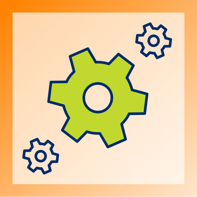 Graphic of three gears