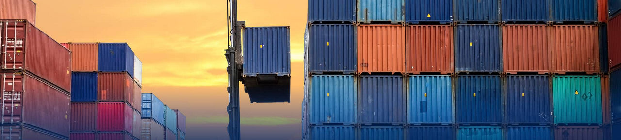 Cargo dock shows imported good being stored