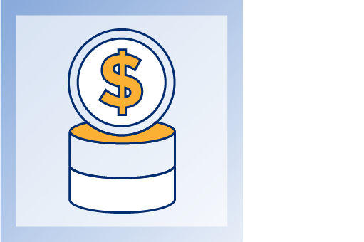 dollar coin on cylindrical platform illustration