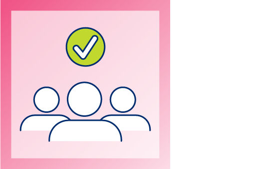 group icon with checkmark symbol