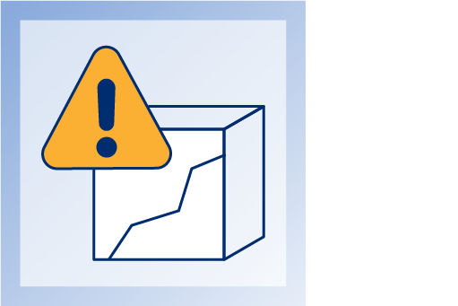 warning icon with graph illustration