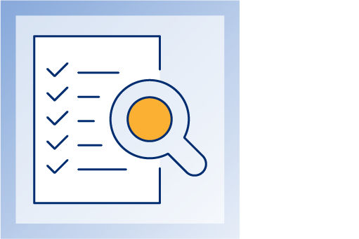 checklist with magnifying glass illustration
