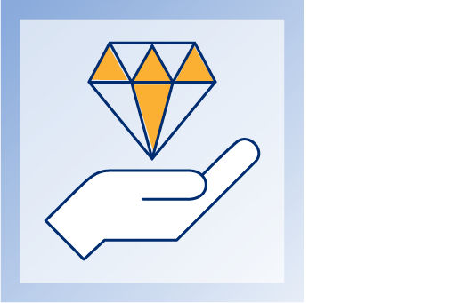 hand holding diamond icon illustration