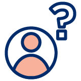 Icon of profile figure with question mark