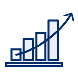 icon od data chart with up arrow
