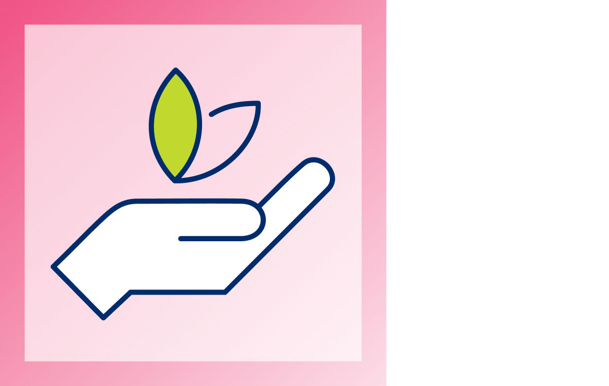 graphic of hand holding leaf
