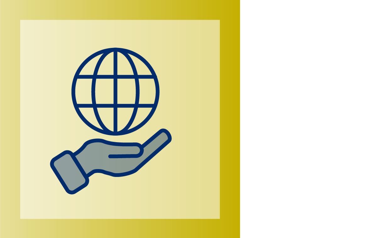 Hand holding globe icon