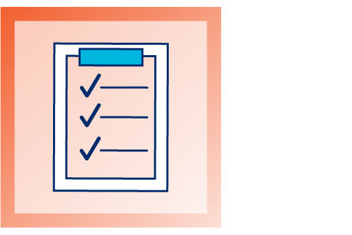 Checklist illustration with blue checkmarks
