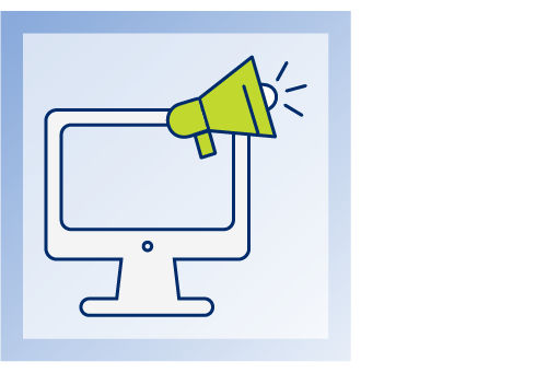 Digital marketing icon with megaphone