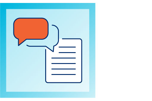 Speech bubble and document icon