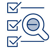 checklist with magnifying glass icon