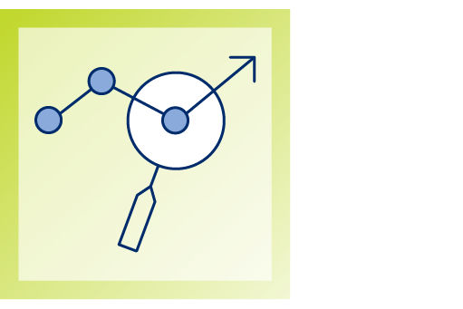 abstract data visualization icon with arrow