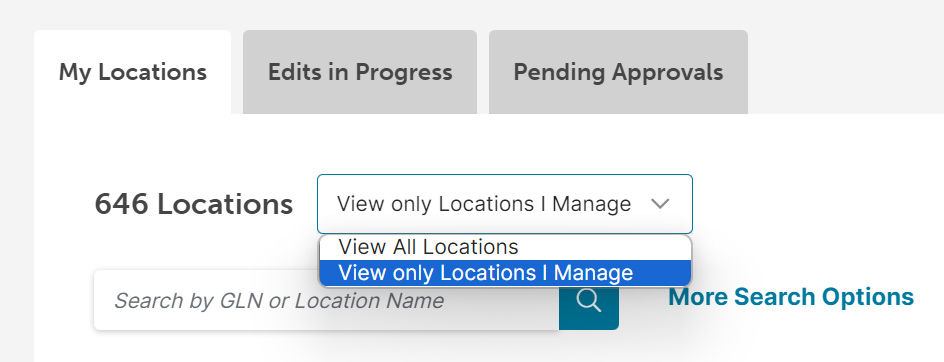 View only locations I manage
