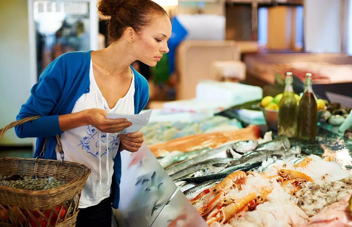 woman shopping at grocery store